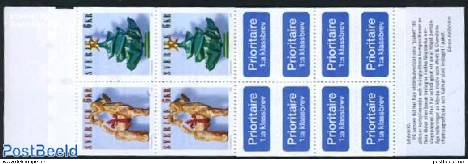 Sweden 2001 Christmas, Parcels Booklet, Mint NH, Religion - Christmas - Stamp Booklets - Unused Stamps