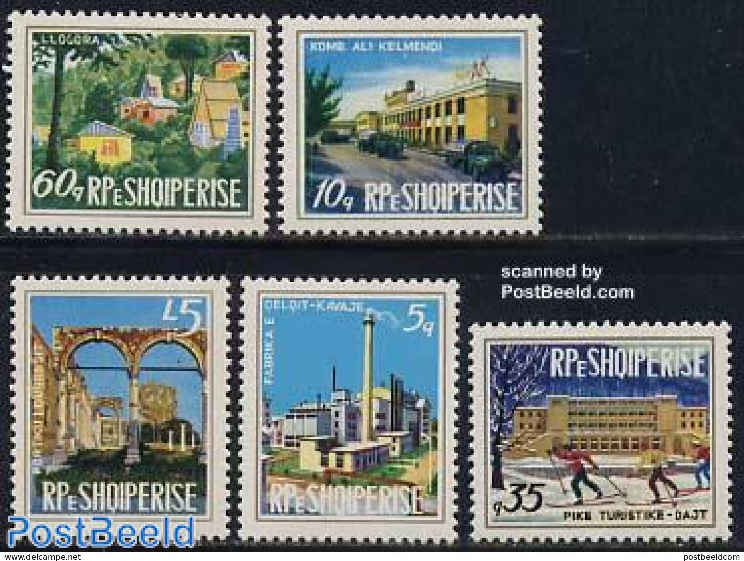 Albania 1974 Definitives 5v, Mint NH, Various - Tourism - Albania