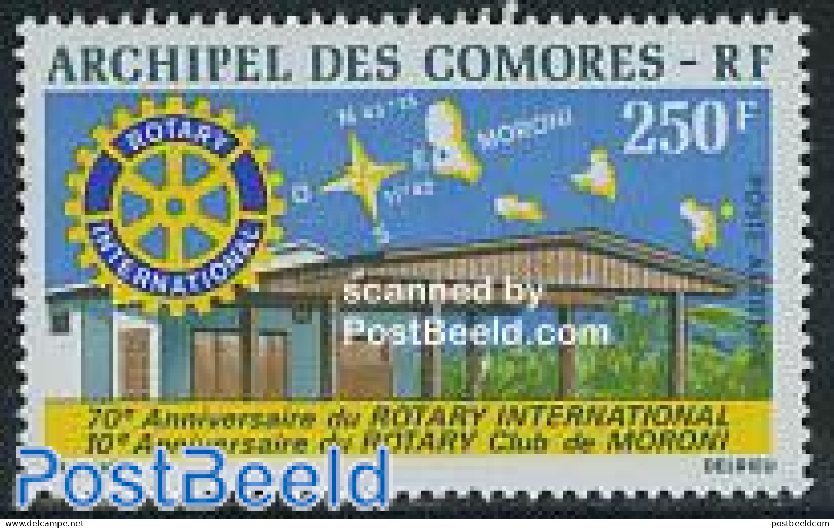 Comoros 1975 Moroni Rotary Club 1v, Mint NH, Various - Maps - Rotary - Geography