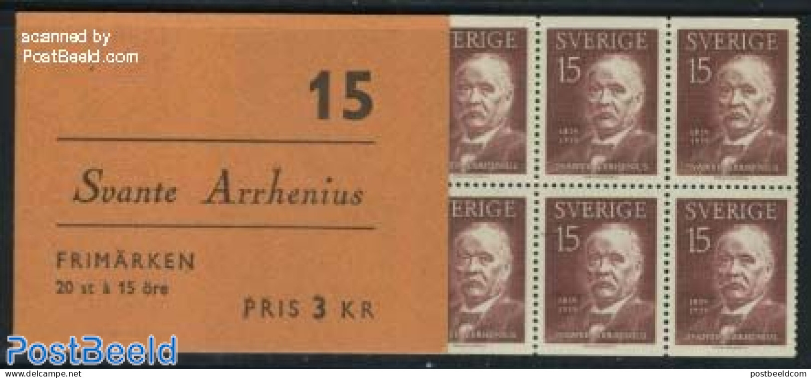 Sweden 1959 Svante Arrhenius Booklet, Mint NH, Science - Chemistry & Chemists - Physicians - Stamp Booklets - Ongebruikt