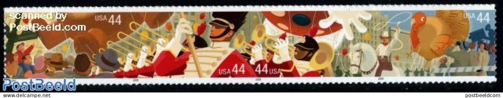 United States Of America 2010 Thanksgiving Parade 4v [:::], Mint NH, Nature - Performance Art - Various - Horses - Pou.. - Unused Stamps