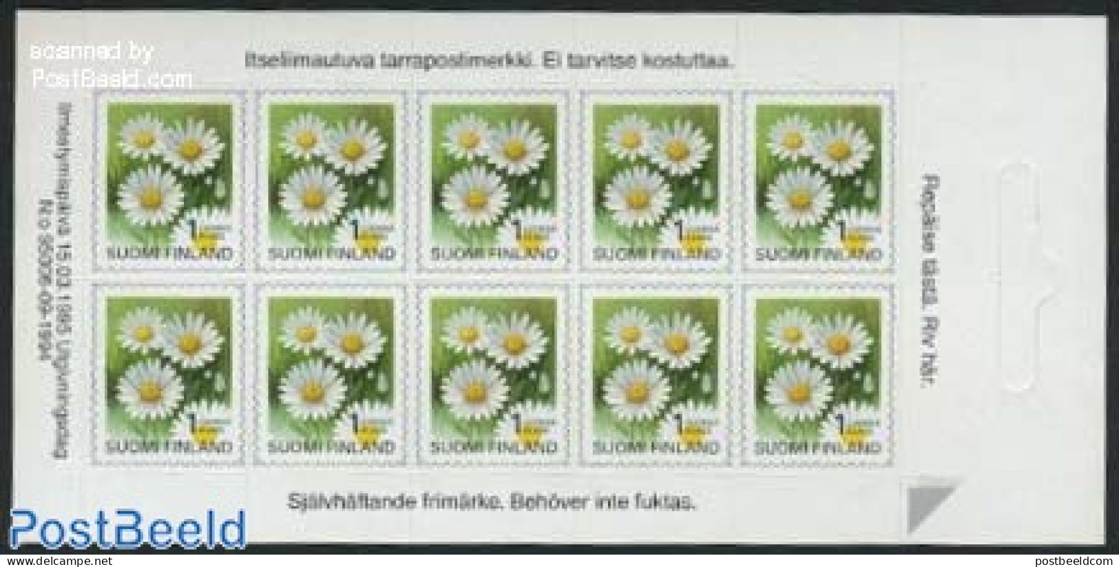 Finland 1995 Flower 1v S-a, Foil M/s, Mint NH, Nature - Flowers & Plants - Unused Stamps