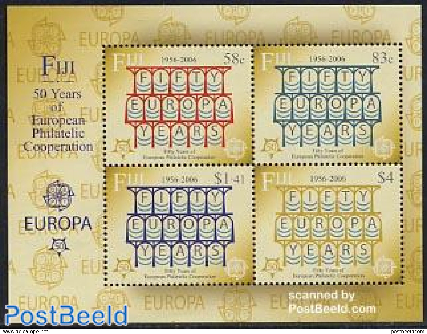 Fiji 2005 50 Europa Years S/s, Mint NH, History - Europa Hang-on Issues - Europese Gedachte