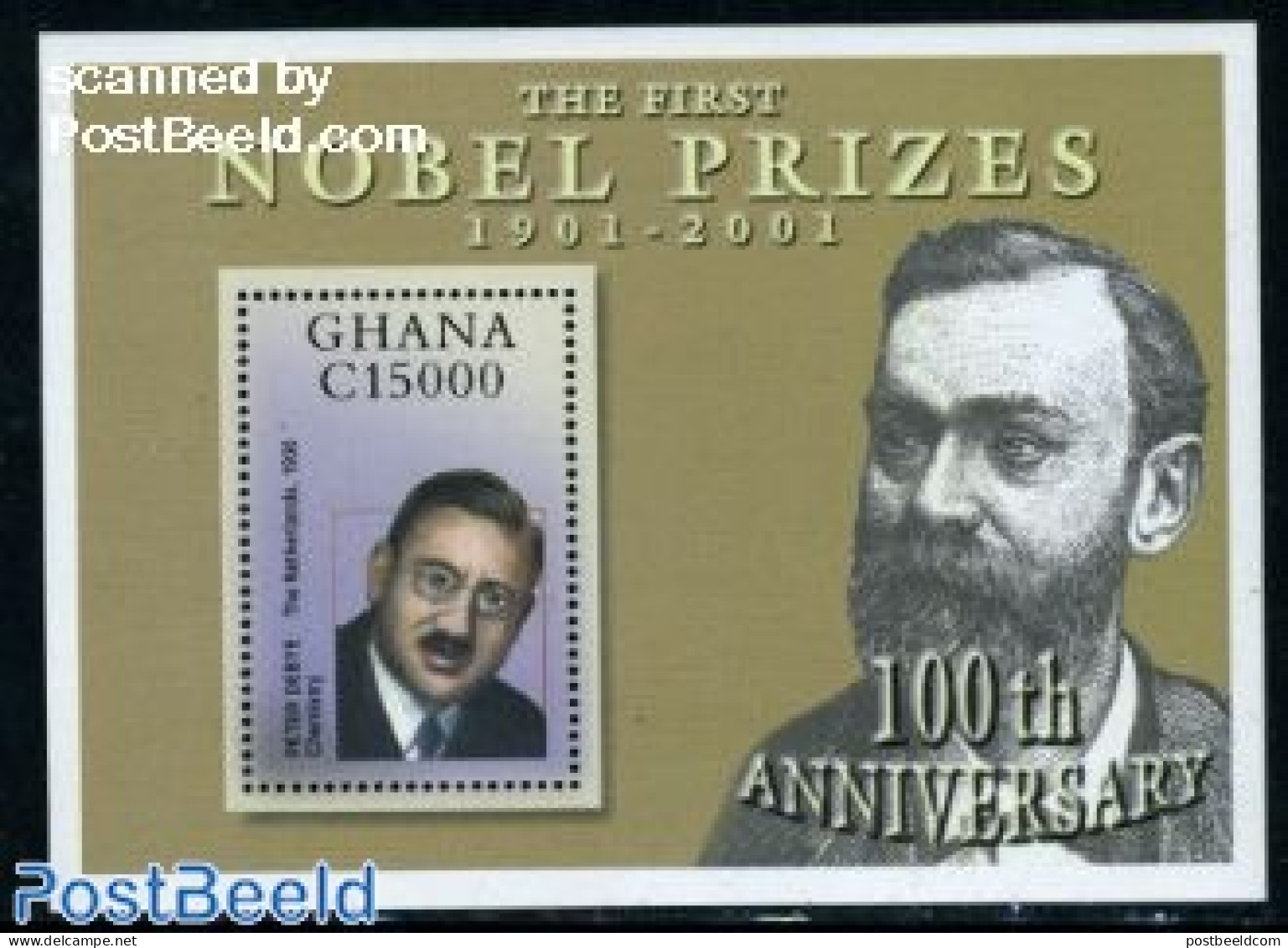 Ghana 2001 Nobel Prize S/s, Debye, Mint NH, History - Nobel Prize Winners - Nobel Prize Laureates