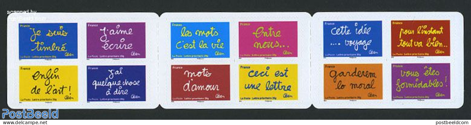 France 2011 Les Mots De Ben 12v In Booklet S-a, Mint NH, Stamp Booklets - Ungebraucht