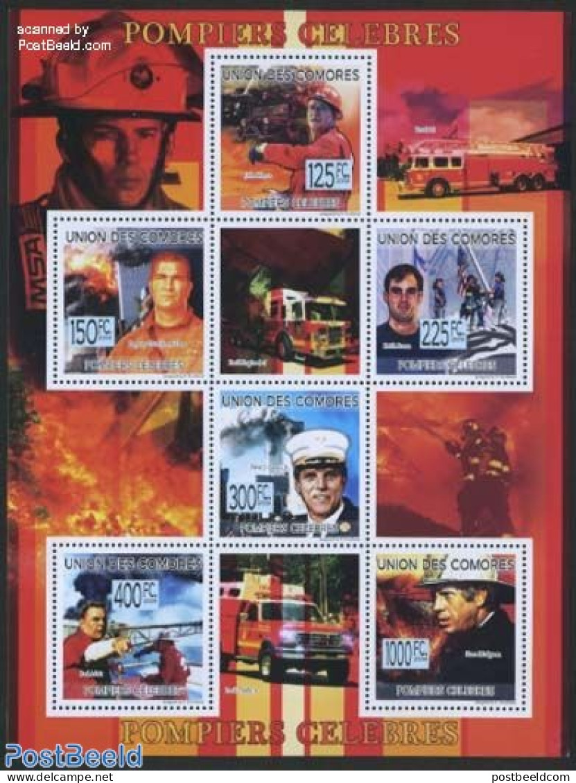 Comoros 2009 Fire Fighters 6v M/s, Mint NH, Transport - Fire Fighters & Prevention - Sapeurs-Pompiers