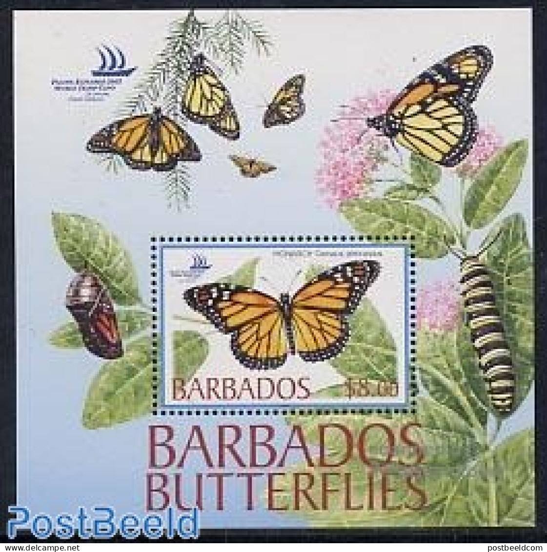 Barbados 2005 Butterflies S/s, Mint NH, Nature - Butterflies - Barbados (1966-...)