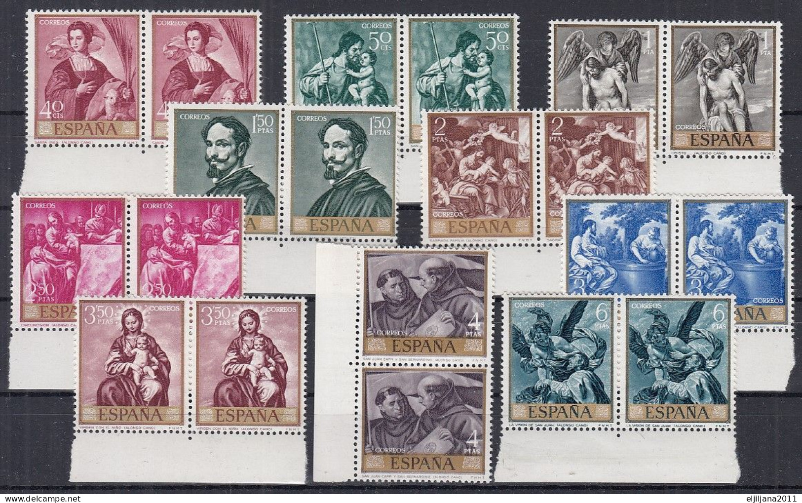 ⁕ SPAIN / ESPANA 1969 ⁕ Alonso Cano (stamp Day) Art Painting Gemalde Mi.1796-1805 X2 ⁕ MNH - Nuevos