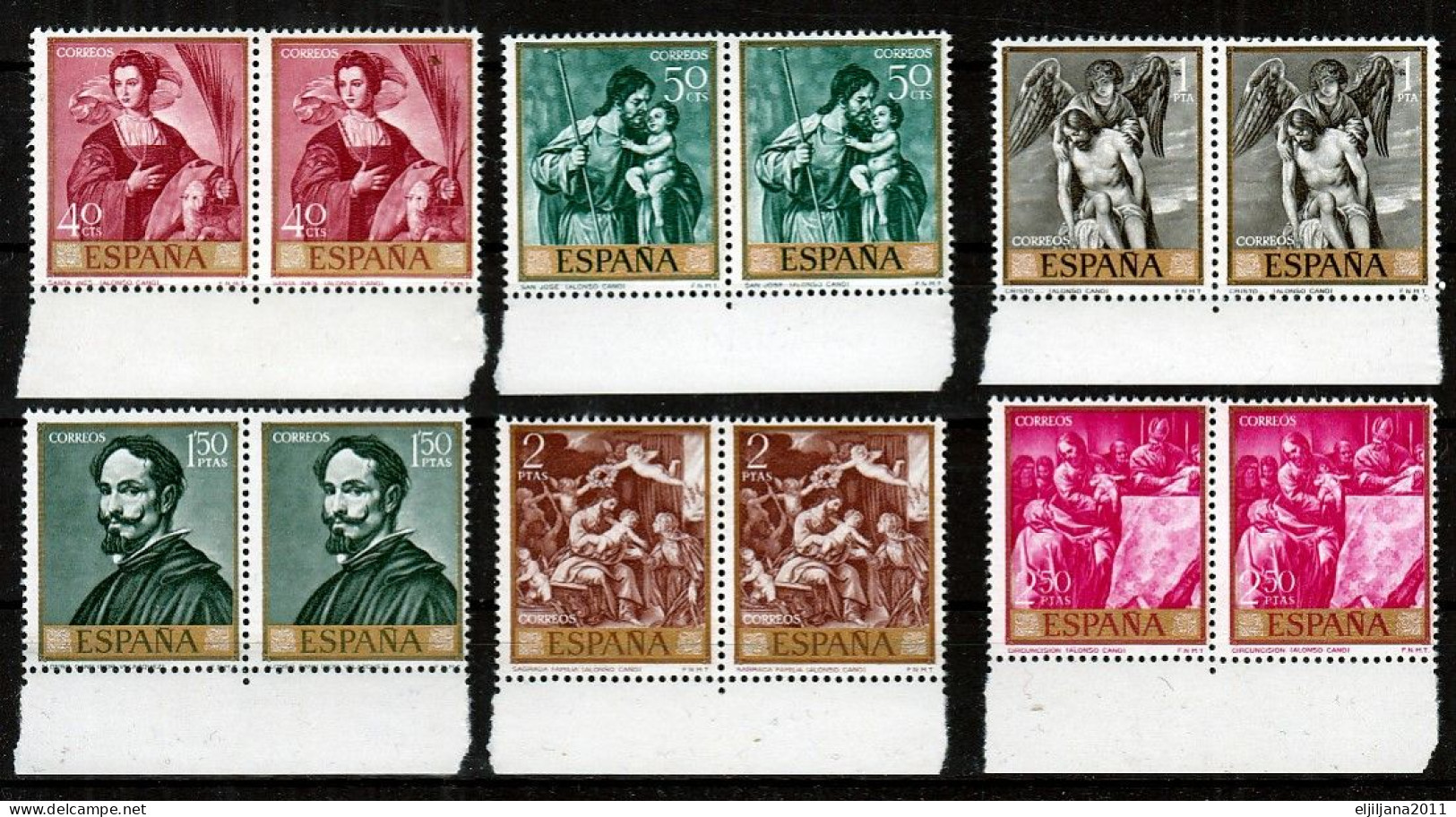 ⁕ SPAIN / ESPANA 1969 ⁕ Alonso Cano (stamp Day) Art Painting Gemalde Mi.1796-1805 X2 ⁕ MNH - Nuovi
