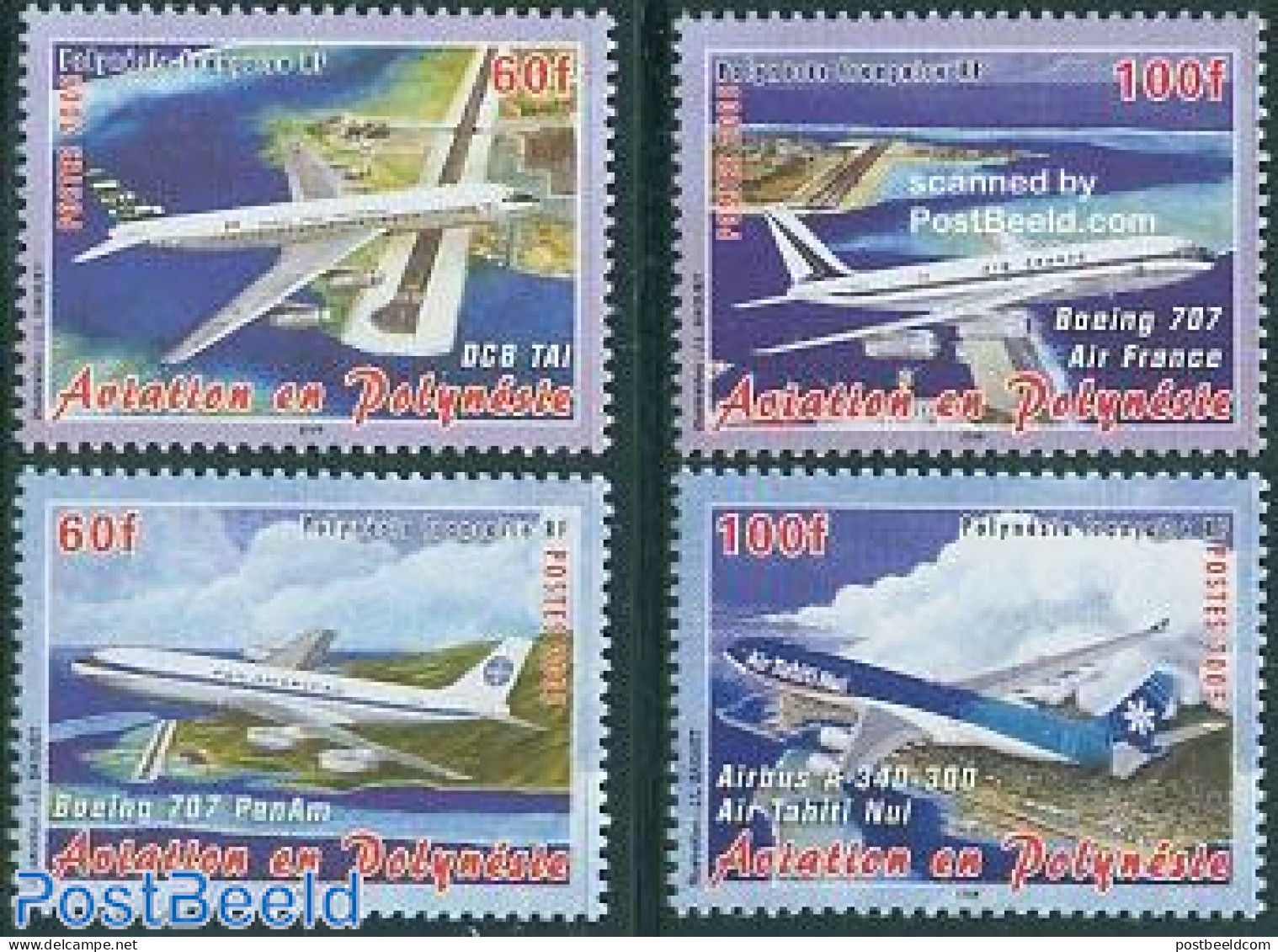 French Polynesia 2005 Aviation 4v, Mint NH, Transport - Aircraft & Aviation - Nuevos