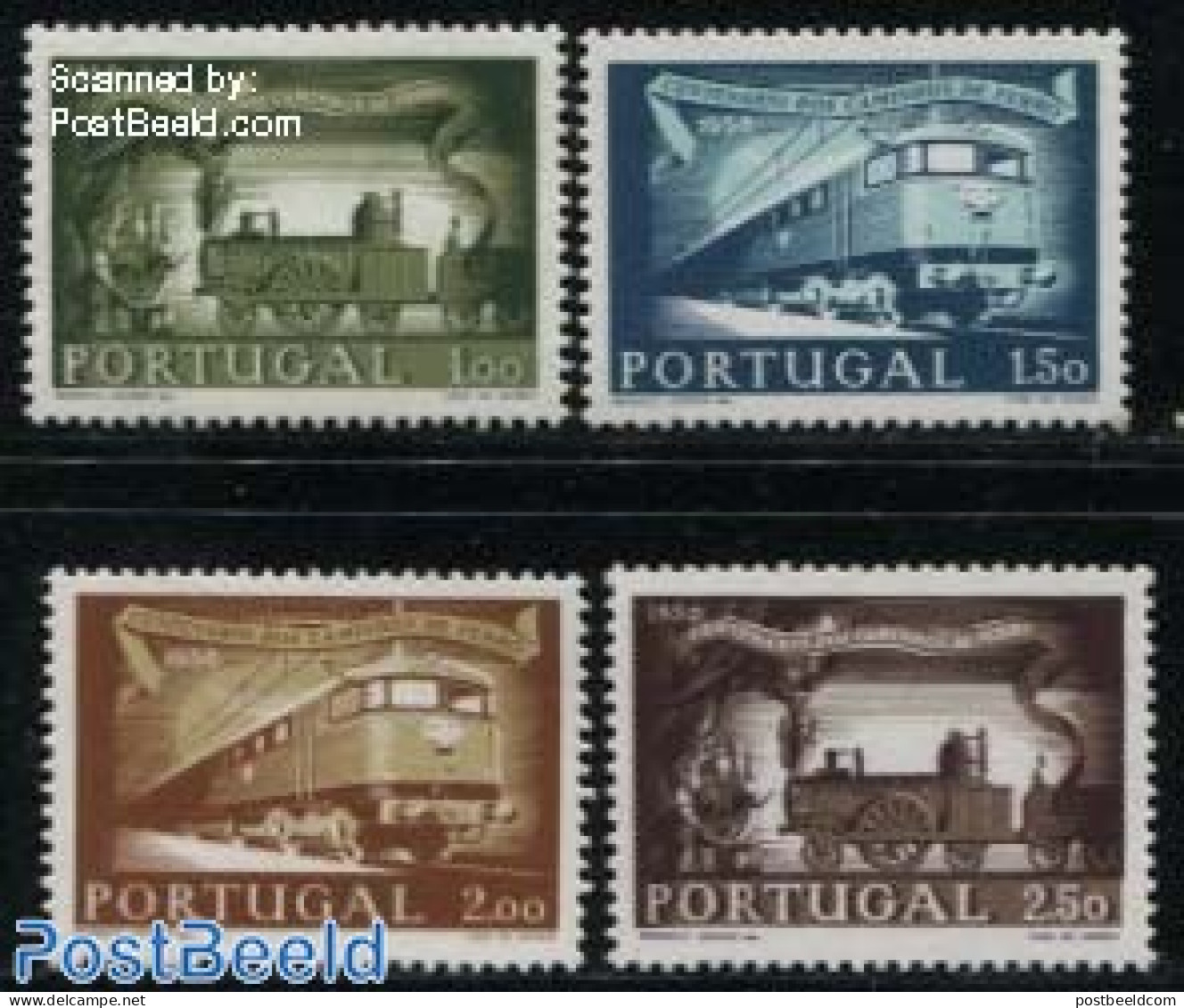 Portugal 1956 Railways Centenary 4v, Mint NH, Transport - Railways - Ungebraucht