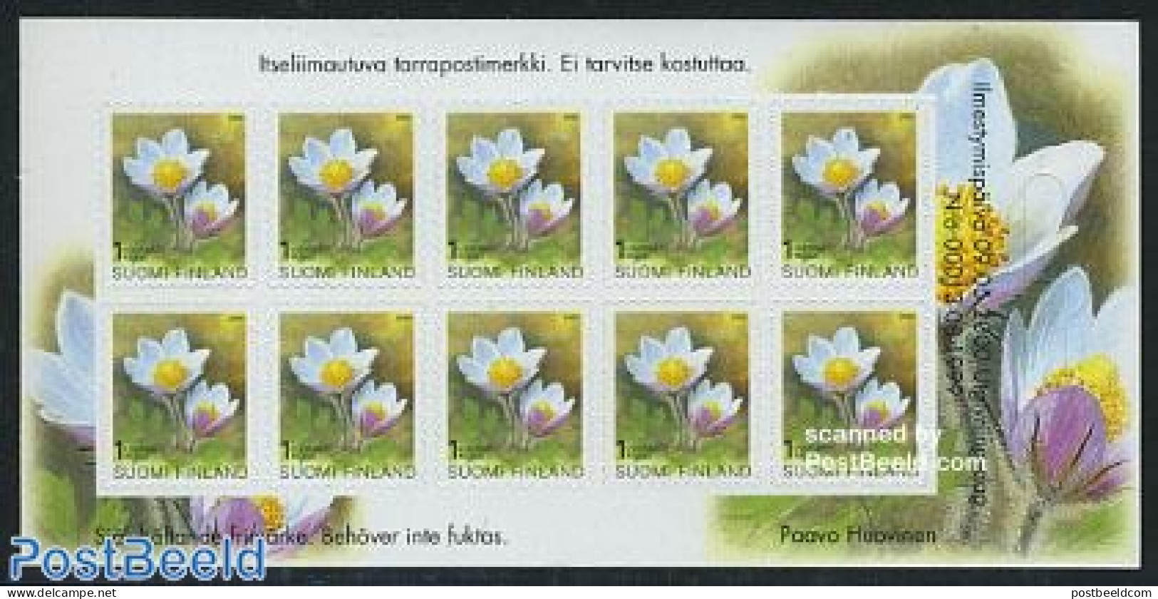 Finland 2000 Flowers M/s, Mint NH, Nature - Flowers & Plants - Neufs
