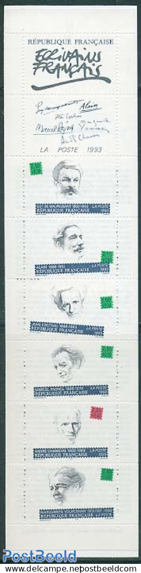 France 1993 Authors 6v In Booklet, Mint NH, Stamp Booklets - Art - Authors - Neufs