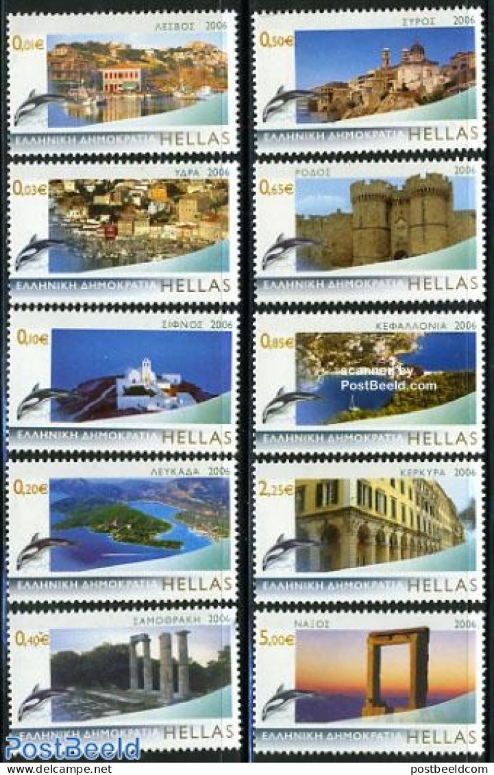Greece 2006 Definitives, Tourism 10v, Mint NH, Nature - Transport - Various - Sea Mammals - Ships And Boats - Tourism .. - Neufs