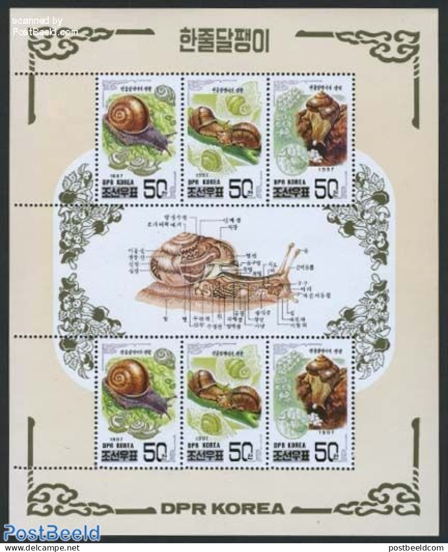 Korea, North 1997 Snails M/s, Mint NH, Nature - Animals (others & Mixed) - Shells & Crustaceans - Vie Marine