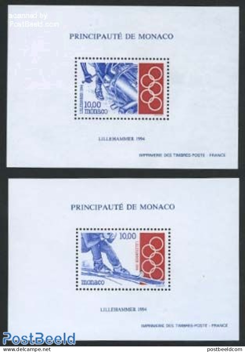 Monaco 1994 Olympic Games, Special 2 S/s, Mint NH, Sport - (Bob) Sleigh Sports - Olympic Winter Games - Skiing - Ungebraucht