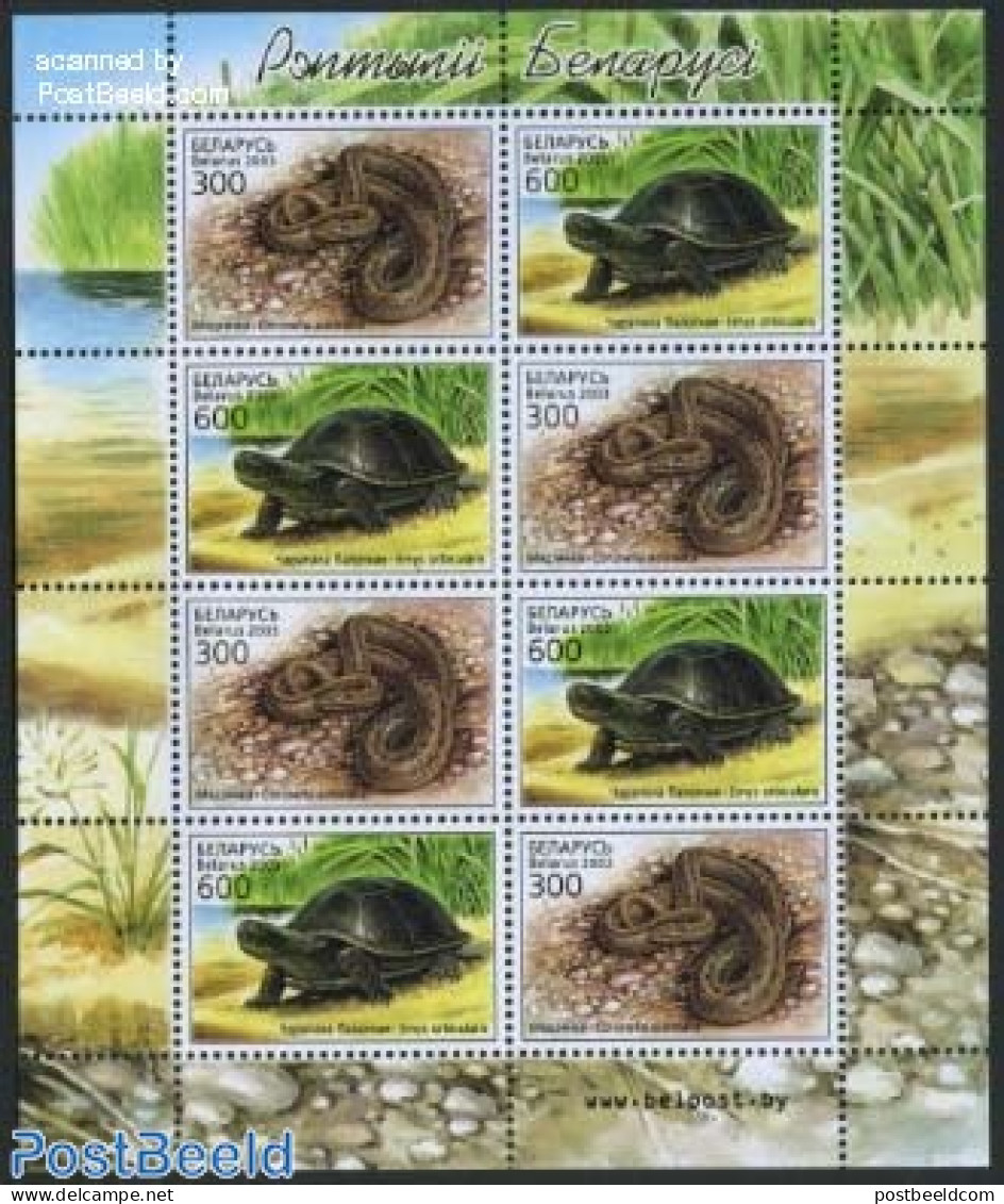 Belarus 2003 Snake, Turtle M/s, Mint NH, Nature - Animals (others & Mixed) - Reptiles - Snakes - Turtles - Wit-Rusland
