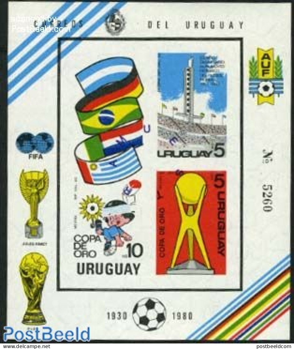 Uruguay 1980 WC Football S/s Imperforated (no Postal Value), Mint NH, Sport - Football - Uruguay