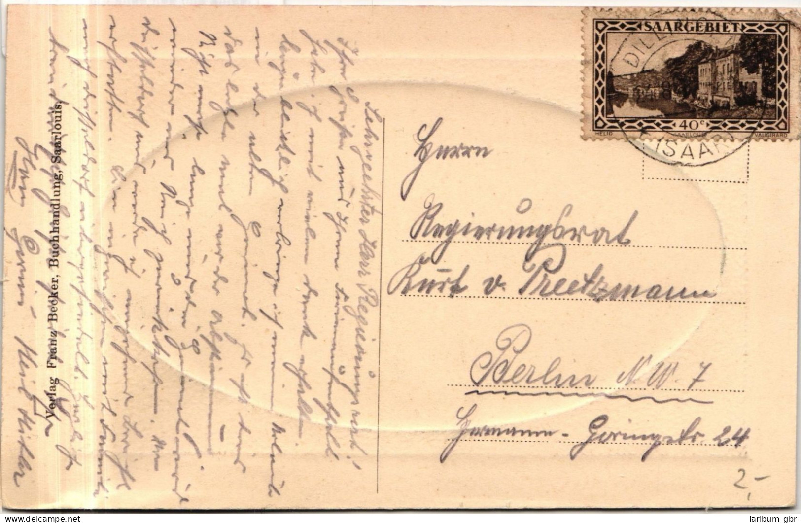 Saargebiet 113 Auf Postkarte Als Einzelfrankatur Saarlouis Staatsbahnhof #JG022 - Memel (Klaipeda) 1923