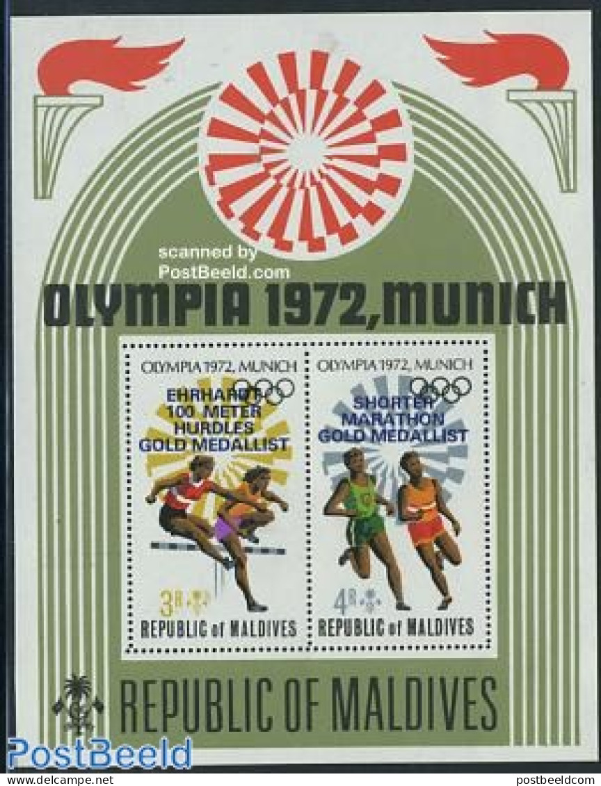 Maldives 1973 Olympic Winners S/s, Mint NH, Sport - Olympic Games - Maldives (1965-...)