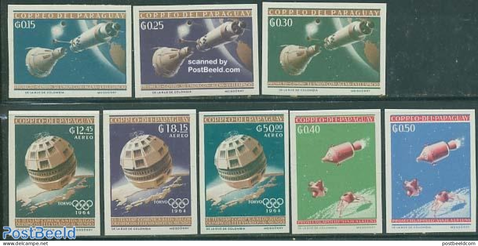 Paraguay 1964 Space Exploration, Olympic Games 8v Imperforated, Mint NH, Sport - Transport - Olympic Games - Space Exp.. - Paraguay