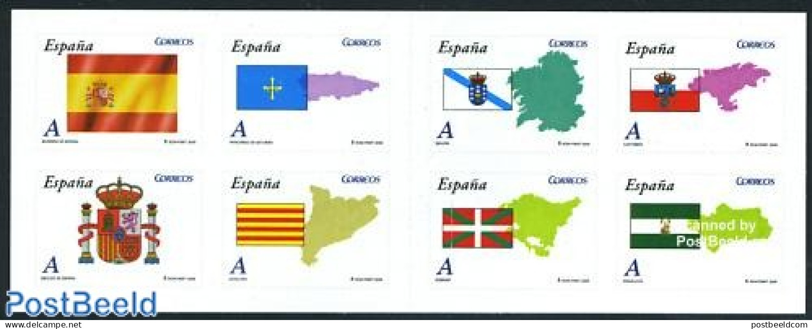 Spain 2009 Flags & Maps 8v S-a In Foil Booklet, Mint NH, History - Various - Flags - Maps - Ungebraucht