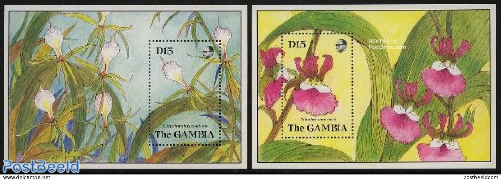 Gambia 1989 Orchids 2 S/s, Mint NH, Nature - Flowers & Plants - Orchids - Gambie (...-1964)