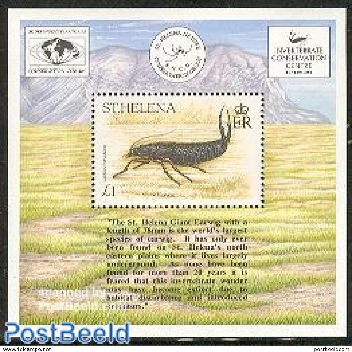 Saint Helena 1995 Small Animals S/s, Mint NH, Nature - Animals (others & Mixed) - Insects - St. Helena