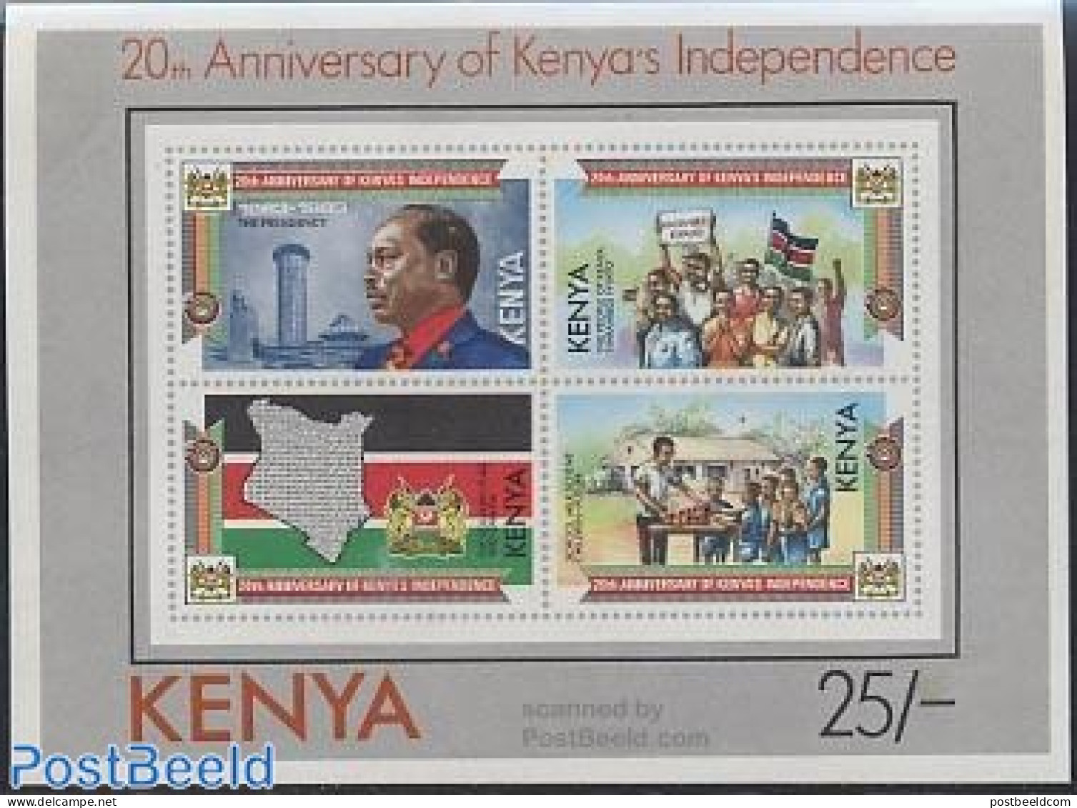 Kenia 1983 Independence S/s, Mint NH, History - Various - Flags - Maps - Geographie