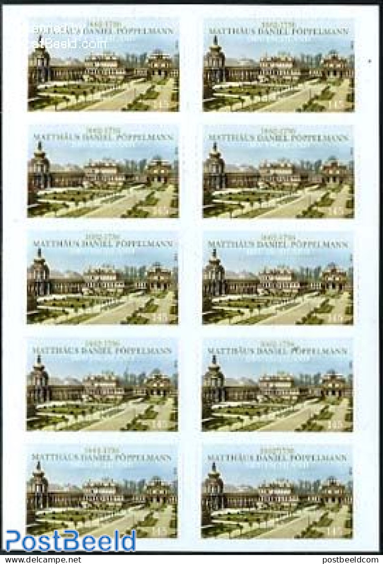 Germany, Federal Republic 2012 Matthaus Daniel Poppelmann Foil Booklet, Mint NH, Stamp Booklets - Art - Architects - A.. - Ungebraucht