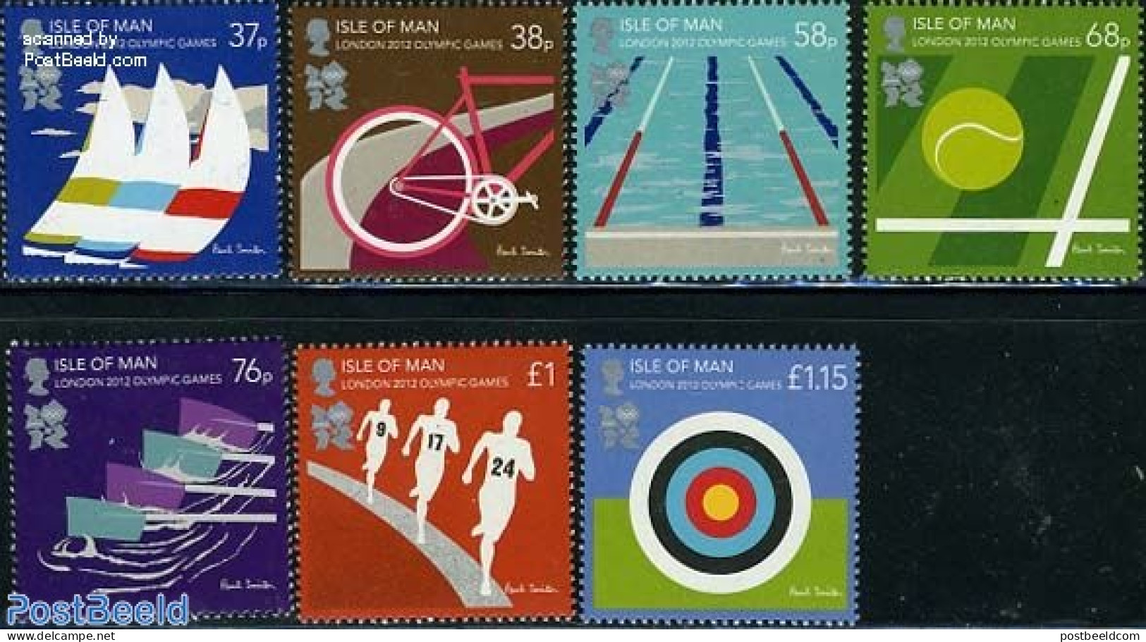 Isle Of Man 2012 Olympic Games London 7v, Mint NH, Sport - Athletics - Cycling - Kayaks & Rowing - Olympic Games - Sai.. - Atletismo
