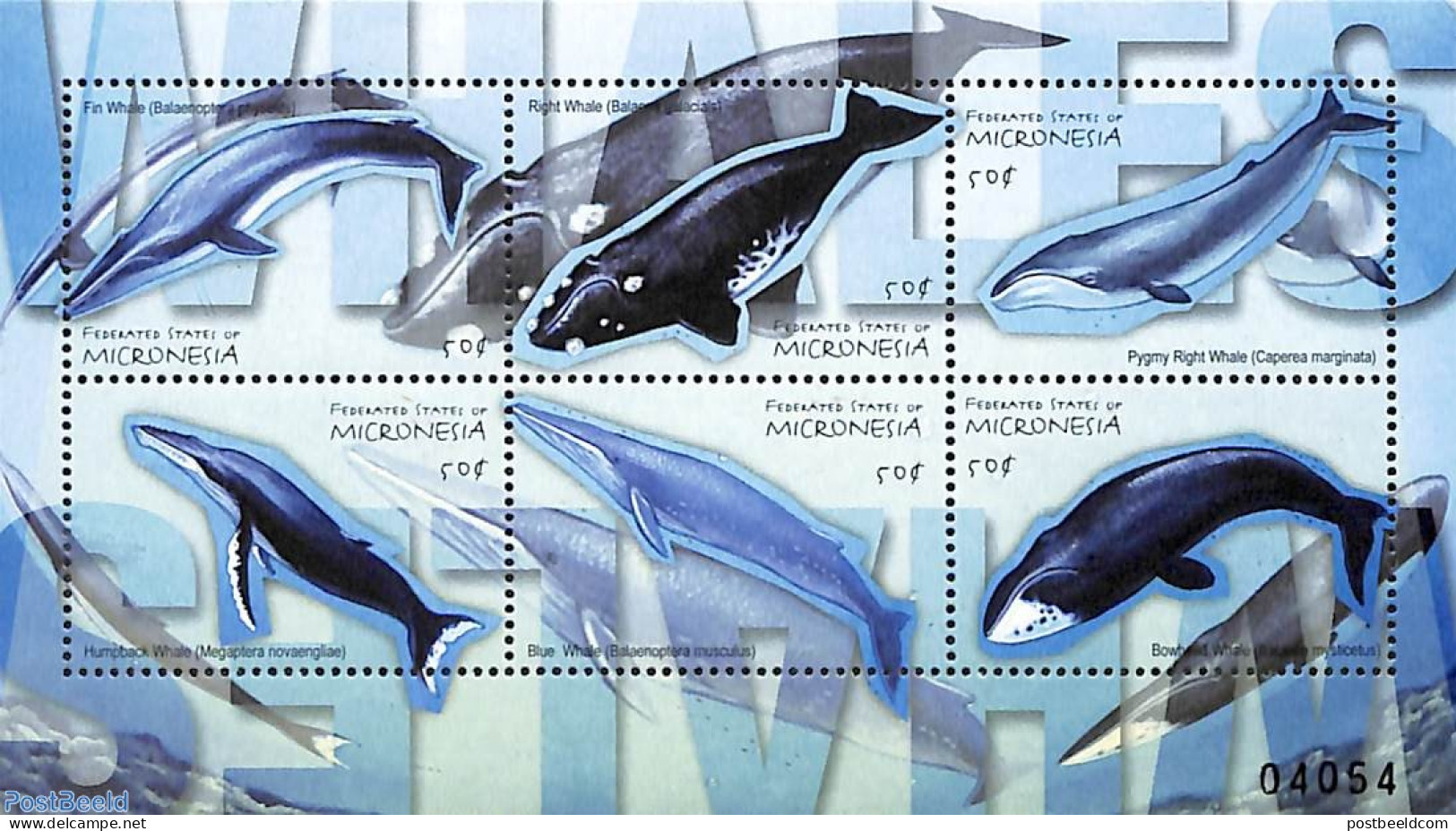 Micronesia 2001 Whales 6v M/s, Mint NH, Nature - Sea Mammals - Mikronesien