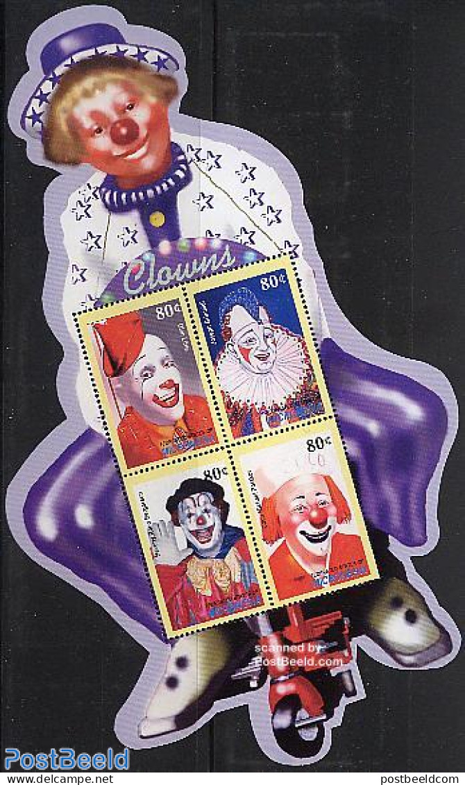 Micronesia 2003 Clowns 4v M/s ,/Glen Little, Mint NH, Performance Art - Circus - Zirkus