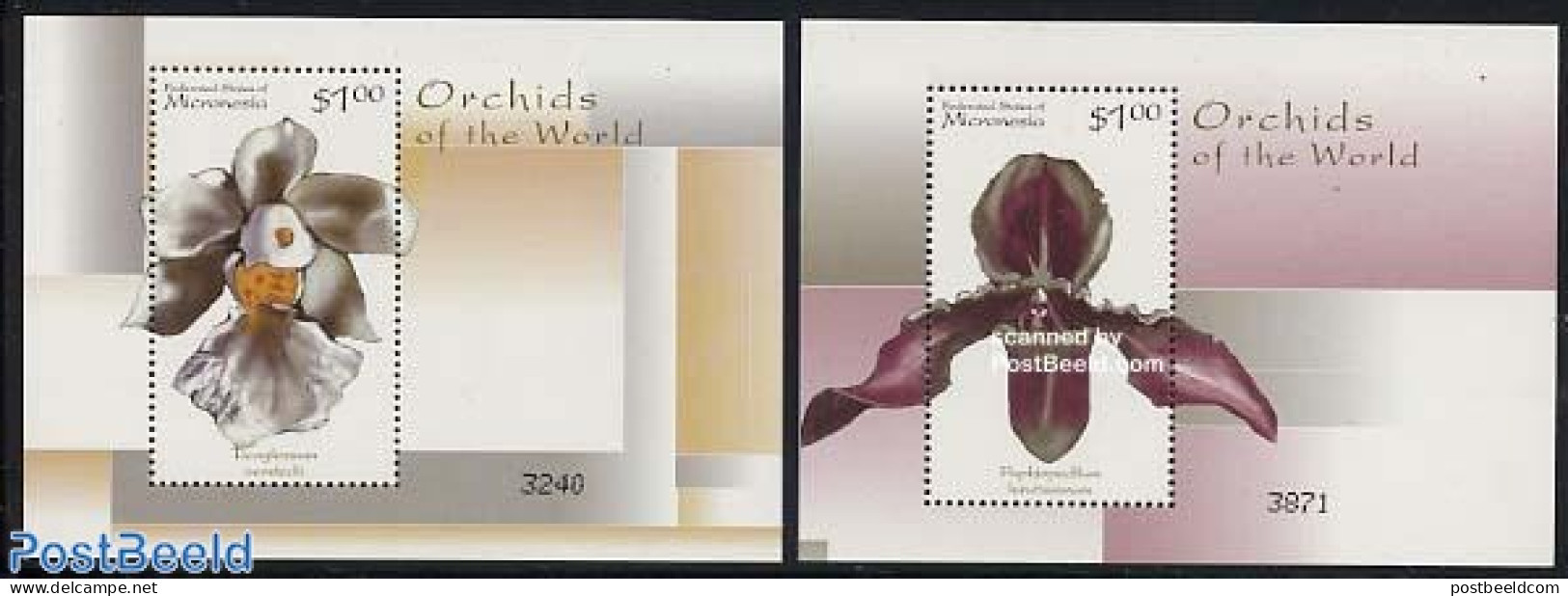 Micronesia 2000 Orchids 2 S/s, Mint NH, Nature - Flowers & Plants - Orchids - Mikronesien