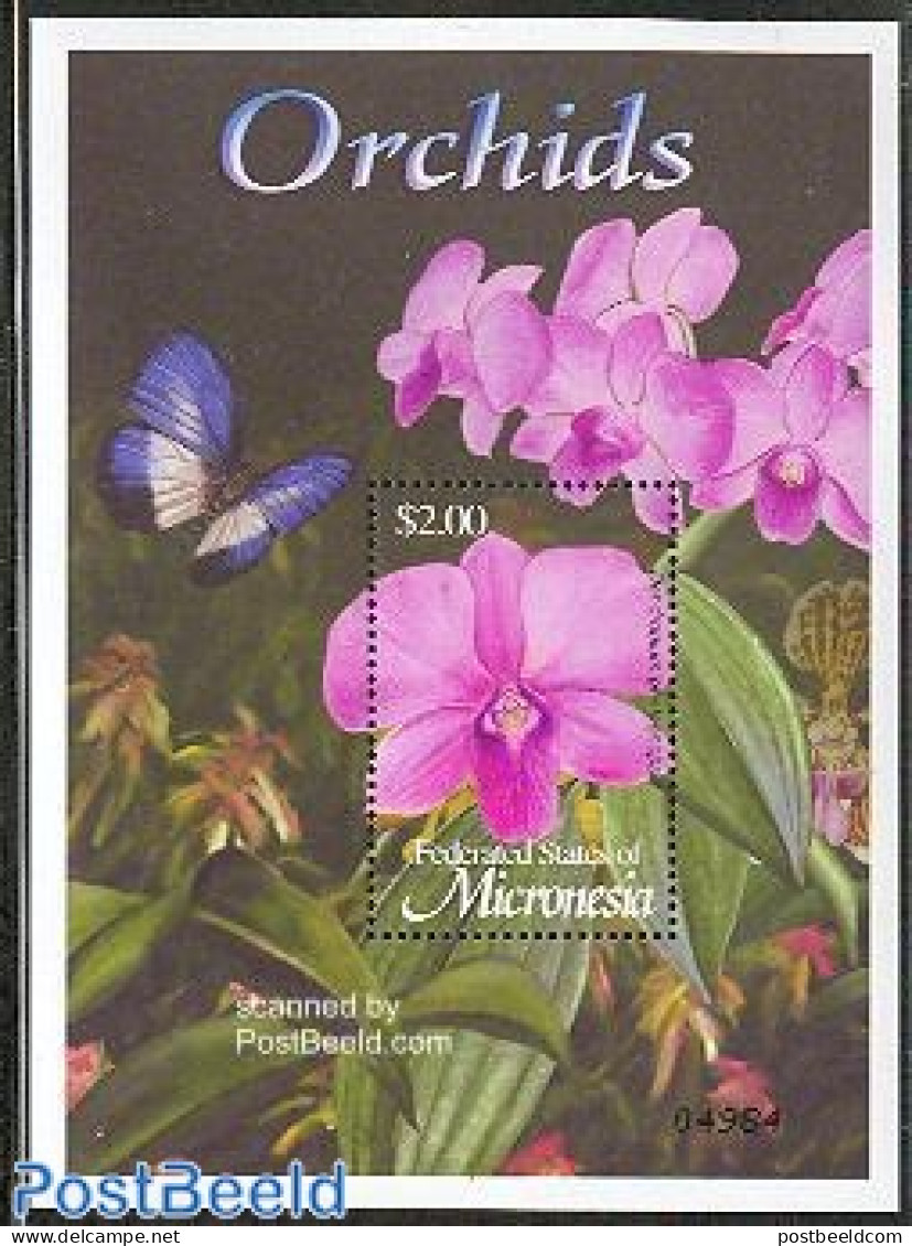 Micronesia 2002 Orchids S/s, Mint NH, Nature - Butterflies - Orchids - Micronesia