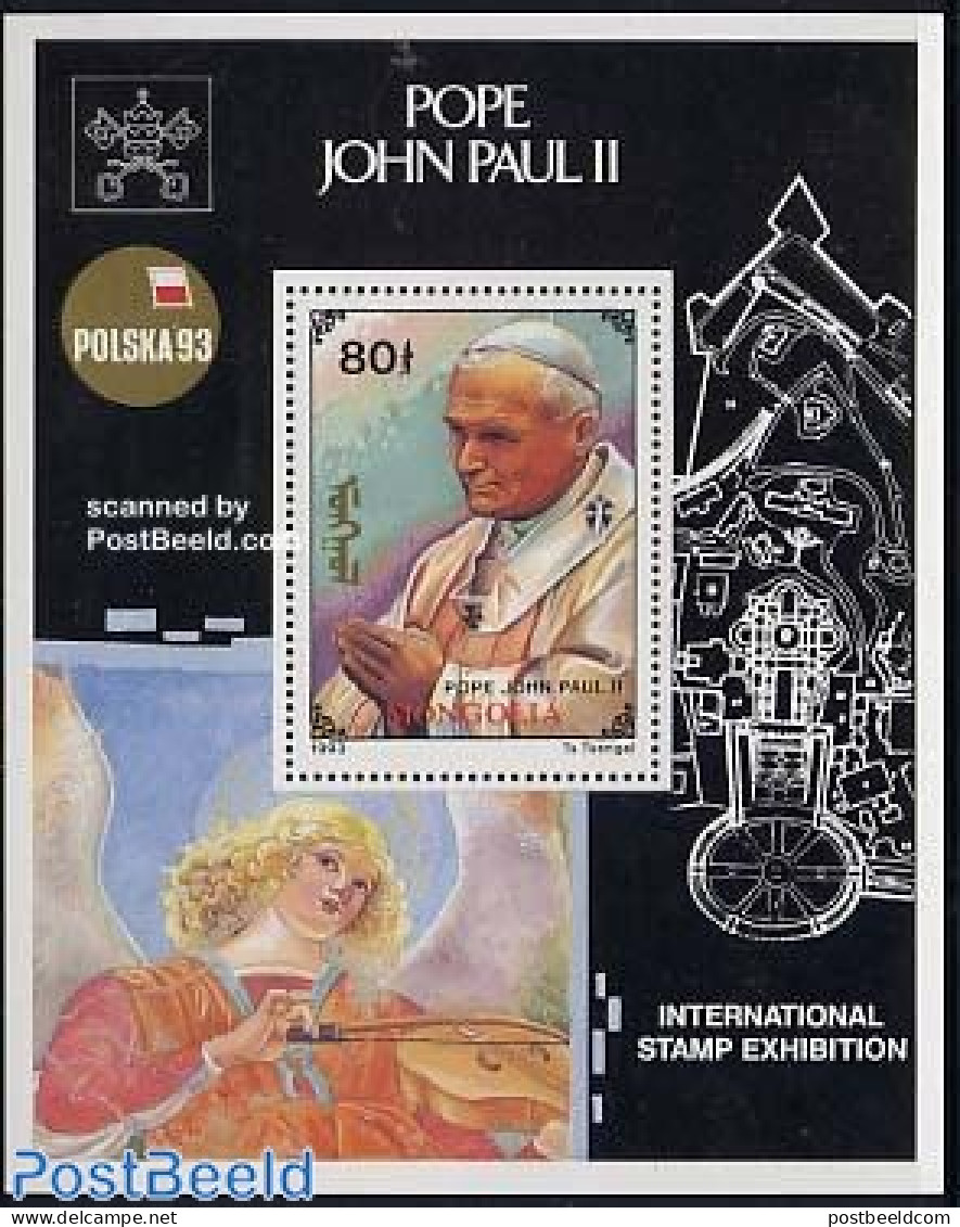 Mongolia 1993 Pope John Paul II S/s, Mint NH, Religion - Pope - Religion - Papes