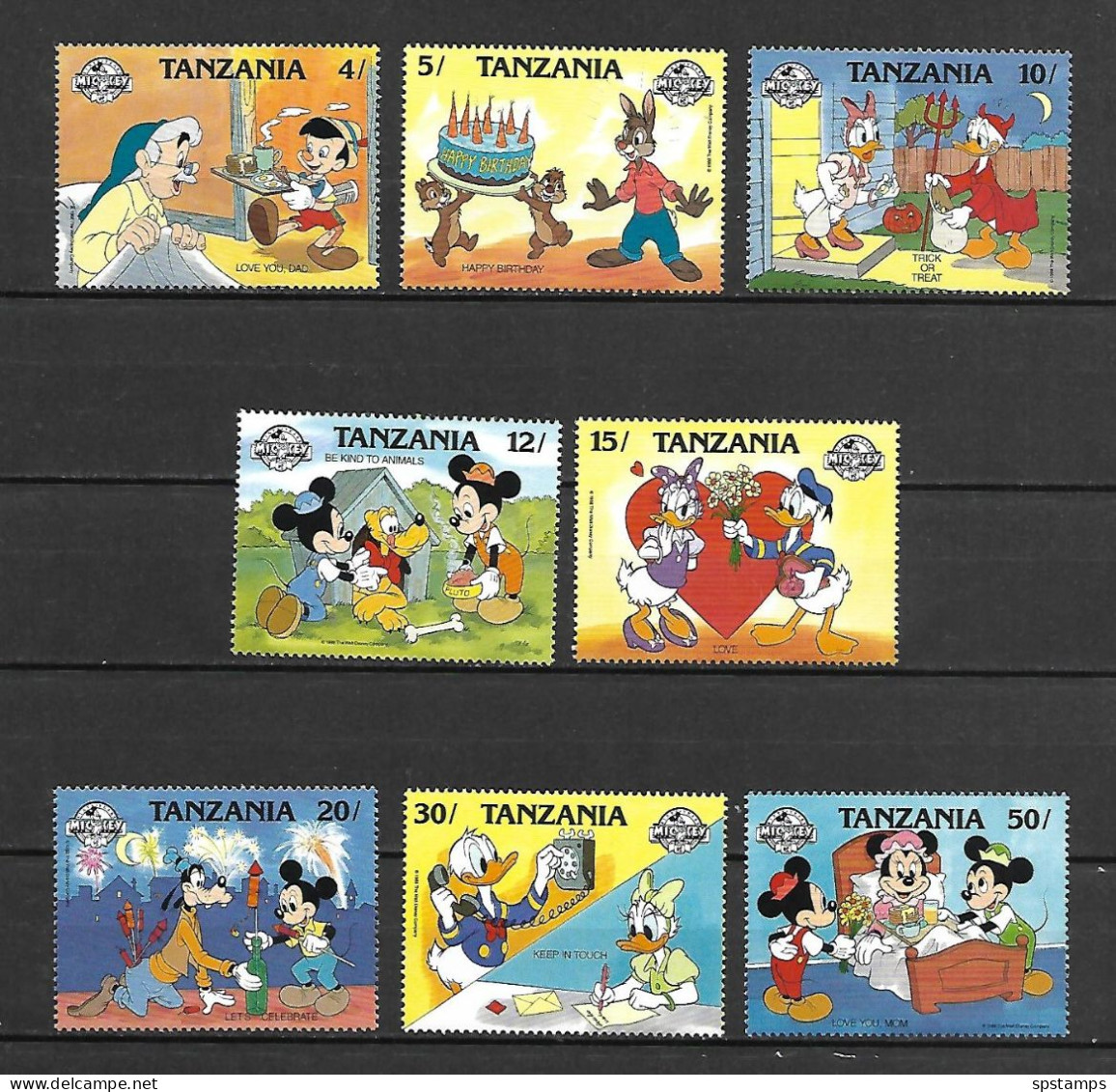 Disney Set Tanzania 1988 60th Anniversary Of Mickey Mouse MNH - Disney