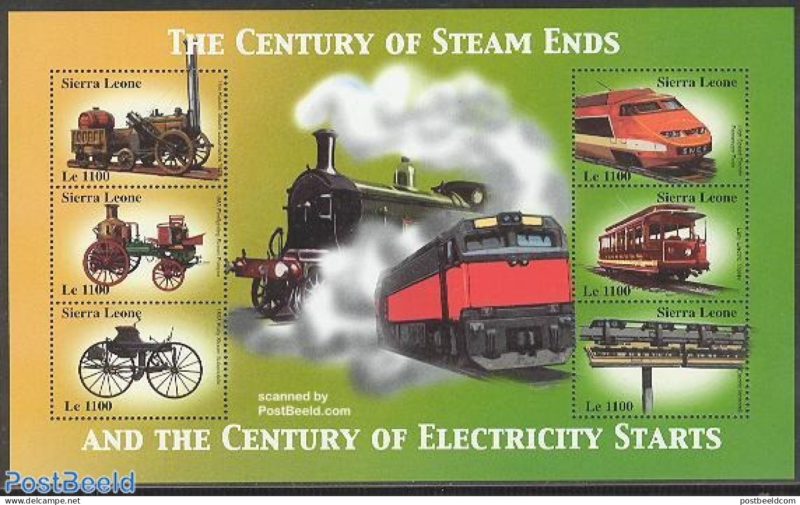 Sierra Leone 2002 Steam, Electricity 6v M/s, Mint NH, Transport - Motorcycles - Railways - Motorbikes