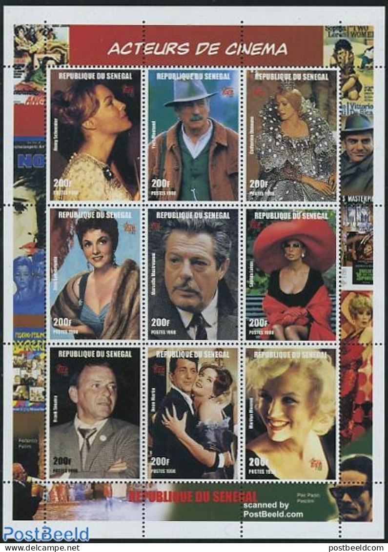 Senegal 1999 ITALIA 98 9v M/s, Mint NH, Performance Art - Film - Marilyn Monroe - Movie Stars - Music - Art - Fashion - Cinéma