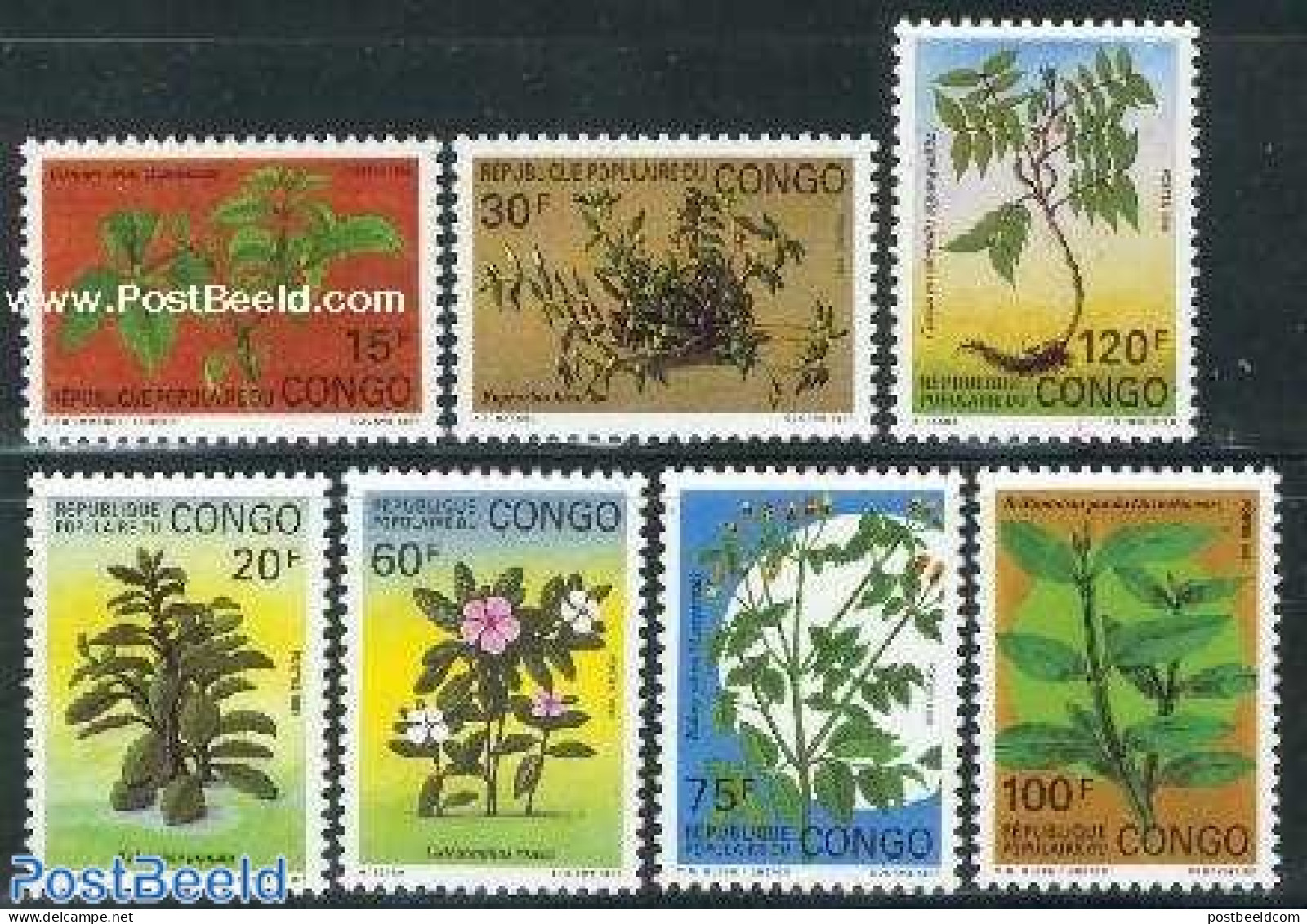 Congo Republic 1991 Medical Plants 7v, Mint NH, Health - Nature - Health - Flowers & Plants - Autres & Non Classés