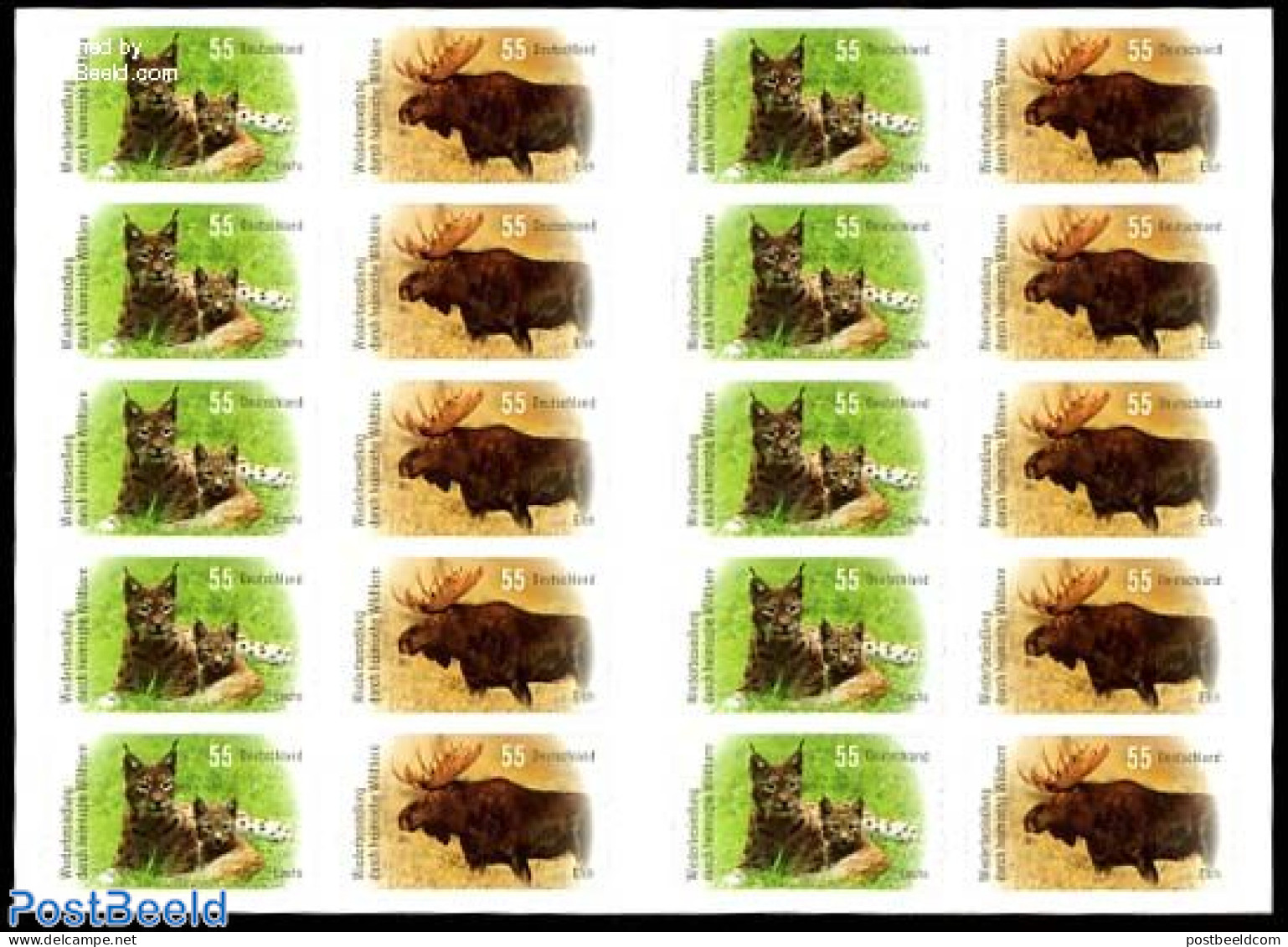 Germany, Federal Republic 2012 Wildlife Foil Booklet, Mint NH, Nature - Animals (others & Mixed) - Cat Family - Stamp .. - Unused Stamps
