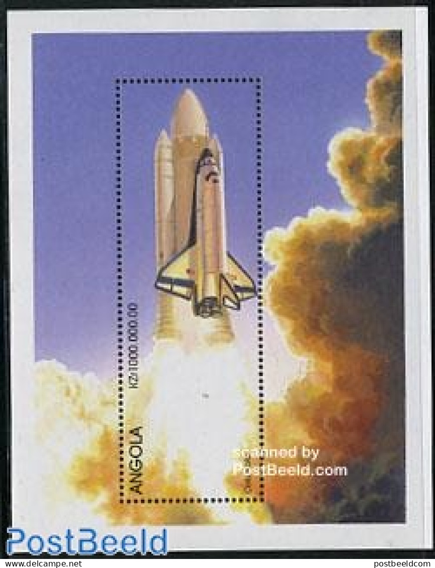 Angola 1998 Flying S/s, Space Shuttle, Mint NH, Transport - Aircraft & Aviation - Space Exploration - Airplanes