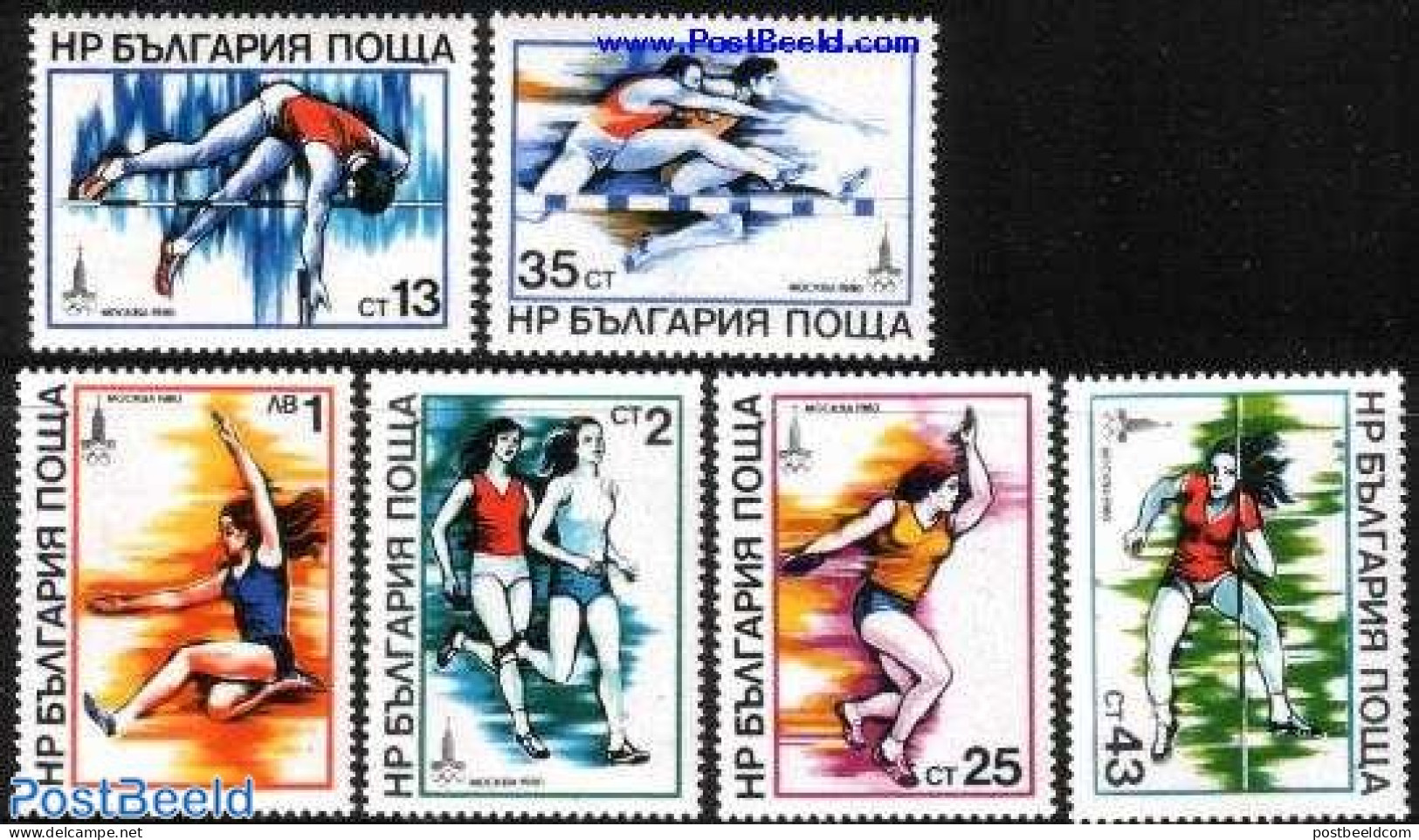 Bulgaria 1979 Olympic Games, Athletics 6v, Mint NH, Sport - Athletics - Olympic Games - Nuovi