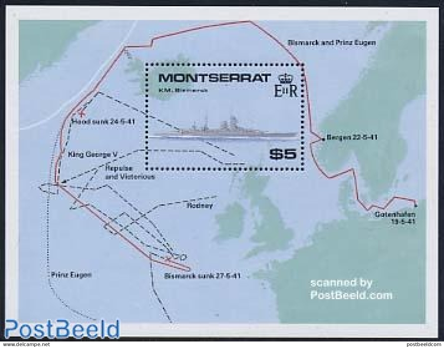 Montserrat 1990 W.W. II Ship S/s, Mint NH, History - Transport - World War II - Ships And Boats - WW2