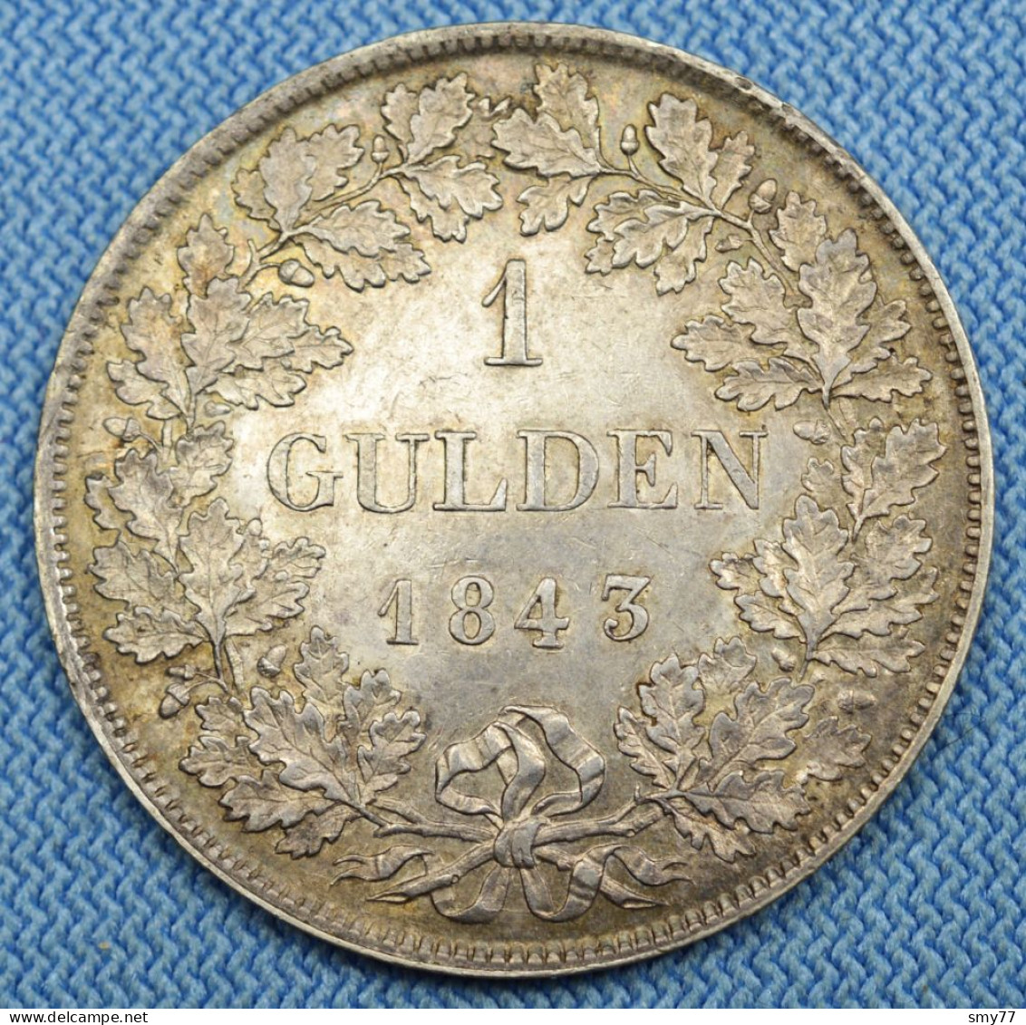 Sachsen Meiningen • 1 Gulden 1843 • R • Vzgl  / AU / SUP • Bernhard II • Saxe-Meiningen • [24-742] - Other & Unclassified