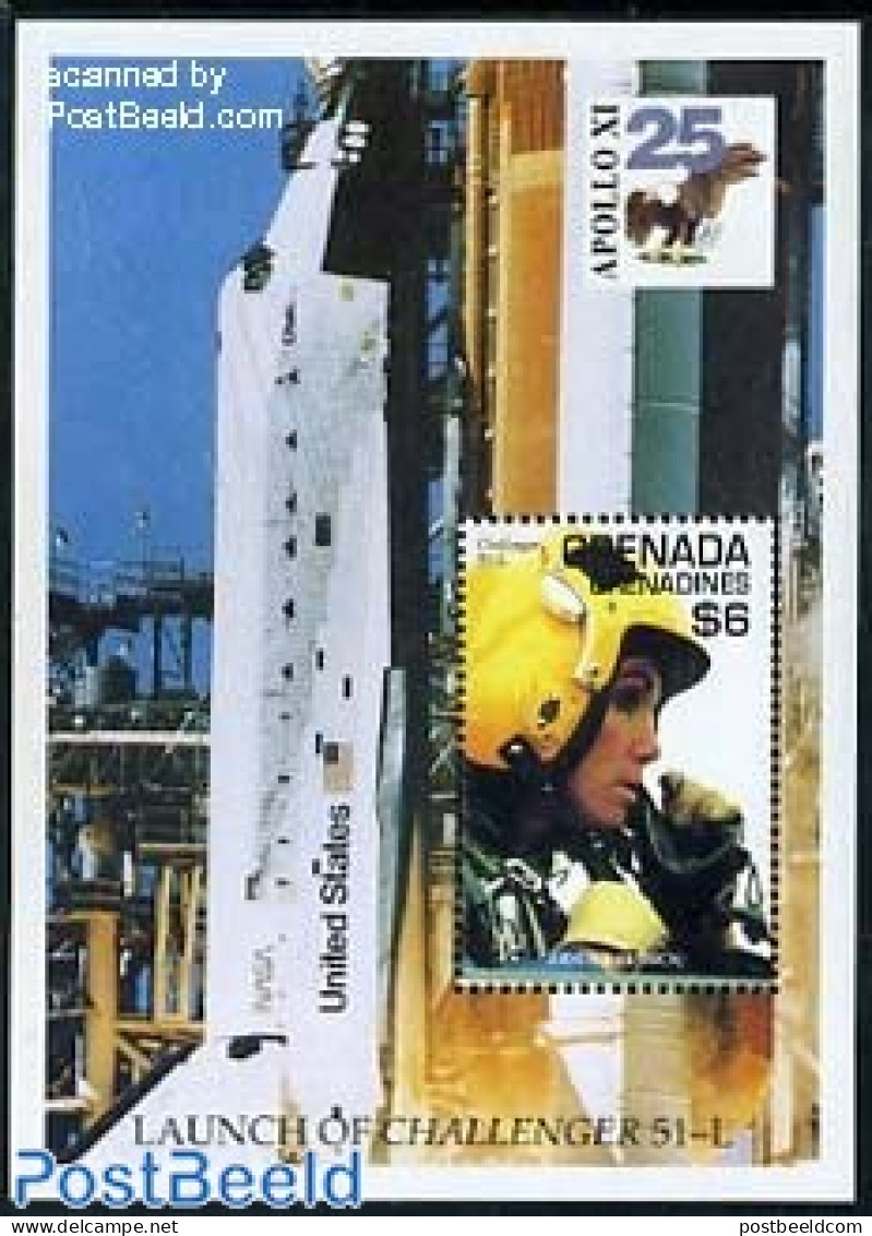 Grenada Grenadines 1994 25 Yearas Moonlanding S/s, Mint NH, Transport - Space Exploration - Grenade (1974-...)