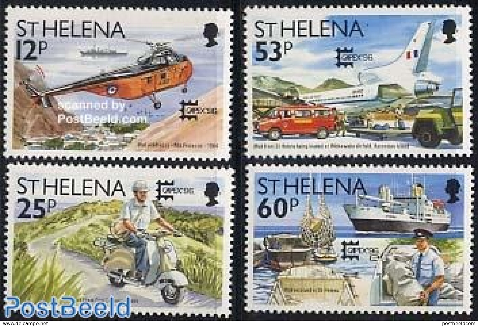 Saint Helena 1996 Capex 4v, Mint NH, Transport - Post - Automobiles - Helicopters - Motorcycles - Aircraft & Aviation .. - Poste