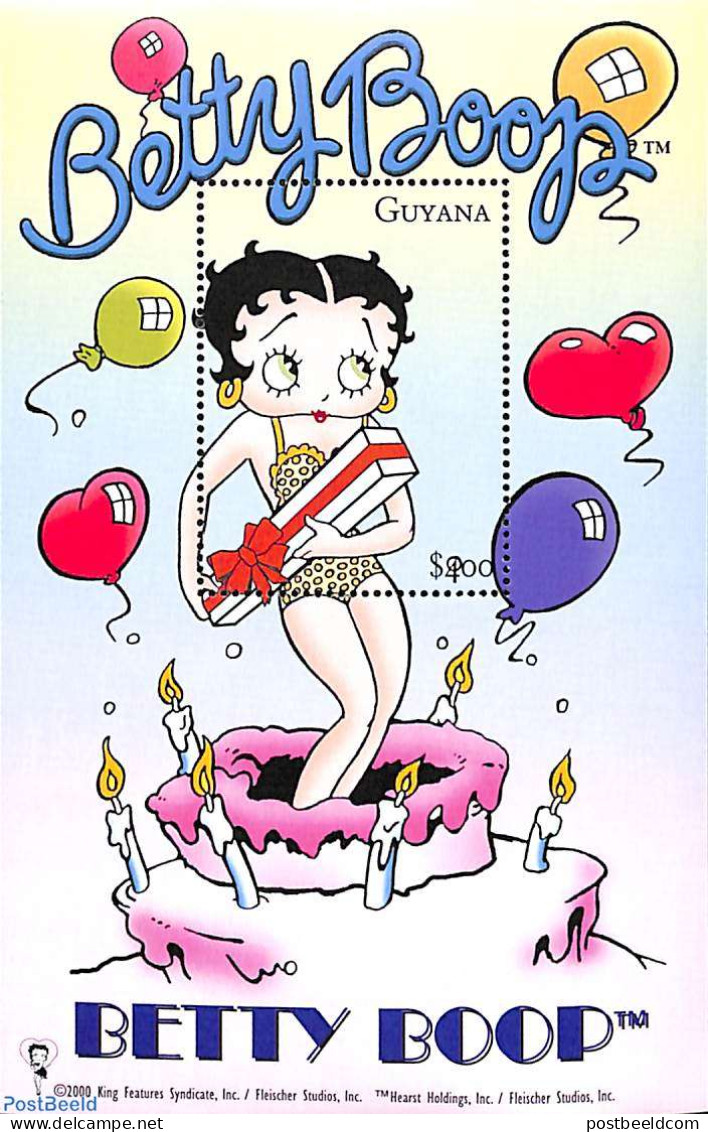 Guyana 2000 Betty Boop With Present Box S/s, Mint NH, Art - Comics (except Disney) - Comics