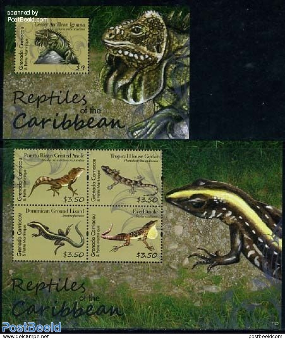Grenada Grenadines 2011 Reptiles Of The Caribbean 2 S/s, Mint NH, Nature - Animals (others & Mixed) - Reptiles - Grenade (1974-...)
