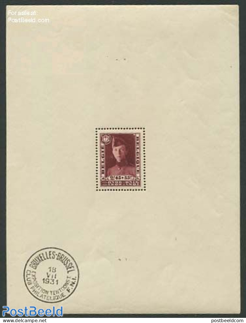 Belgium 1931 Leopold I S/s, Mint NH, History - Kings & Queens (Royalty) - Philately - Nuovi
